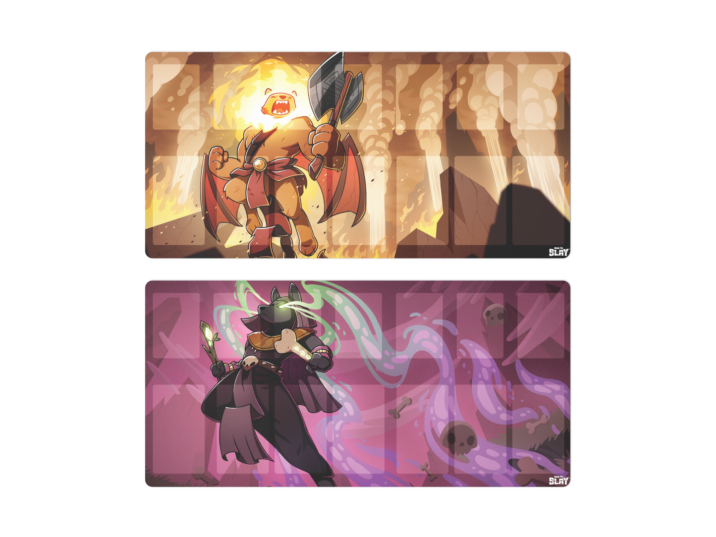Here to Slay: 2 Berserkers & Necromancers Play Mat Bundle
