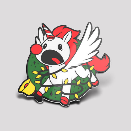 Festive Flying Unicorn Pin from Unstable Games