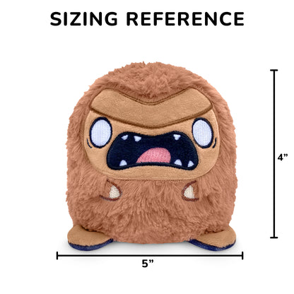 Twisted Cryptids: Bigfoot 4" Reversible Plushie sizing reference of 4 inches